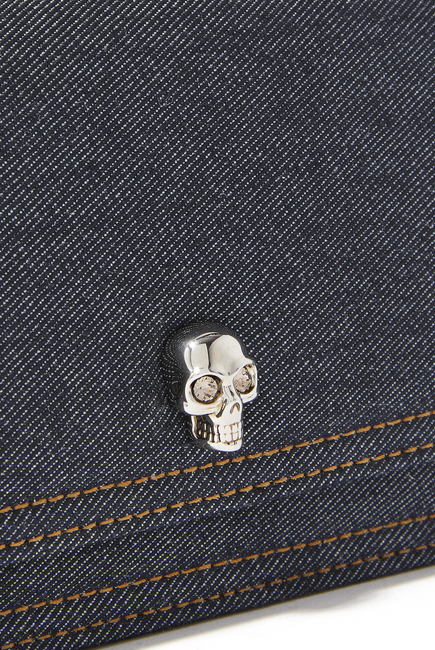 Small Skull Denim Satchel Bag